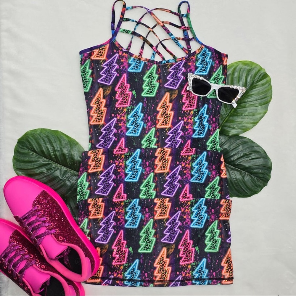 Yahada Multicolor Lightning Bolt Tank Top